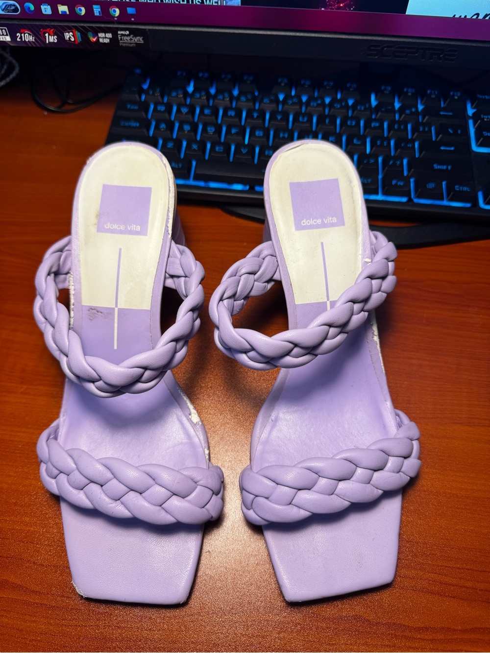 Dolce Vita Women's Lavender Braided Strap 3”Heeled Sandals - Size 10